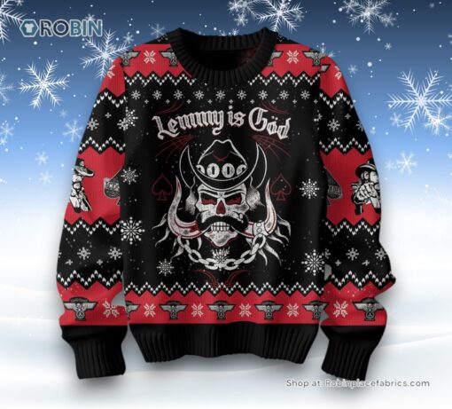Lemmy Is God Born To Raise Hell Ugly Sweater and Sweatshirt