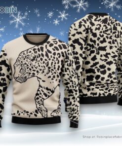 Leopard Pattern Ugly Christmas Sweatshirt, Sweater