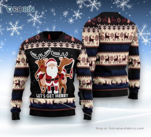 Let’S Get Merry Ugly Christmas Sweatshirt, Sweater