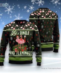 Let’S Jingle And Flamingle Ugly Christmas Sweatshirt, Sweater