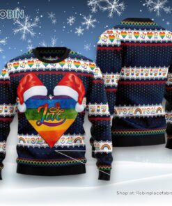 Lgbt Heart Ugly Christmas Sweatshirt, Sweater