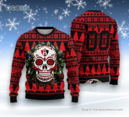 LIGA MX Atlas F.C Special Sugar Skull Christmas Ugly Sweater and Sweatshirt
