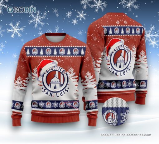 LIGA MX Atletico San Luis Special Christmas Ugly Sweater and Sweatshirt Design