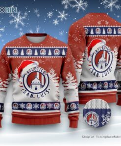 LIGA MX Atletico San Luis Special Christmas Ugly Sweater and Sweatshirt Design