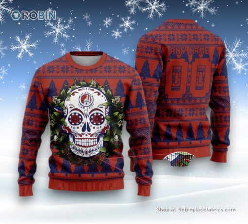 LIGA MX Atletico San Luis Special Sugar Skull Christmas Ugly Sweater and Sweatshirt