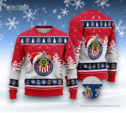 LIGA MX Chivas Guadalajara Special Christmas Ugly Sweater and Sweatshirt Design