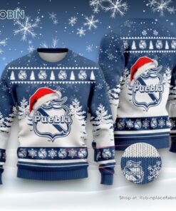 LIGA MX Club Puebla Special Christmas Ugly Sweater and Sweatshirt Design