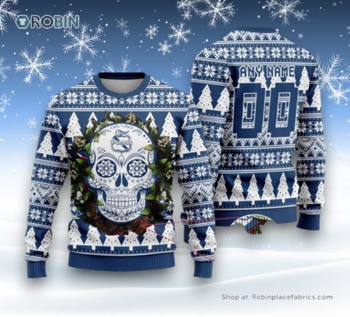 LIGA MX Club Puebla Special Sugar Skull Christmas Ugly Sweater and Sweatshirt
