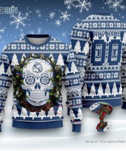 LIGA MX Club Puebla Special Sugar Skull Christmas Ugly Sweater and Sweatshirt