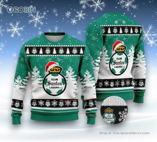LIGA MX Club Santos Laguna Special Christmas Ugly Sweater and Sweatshirt Design