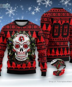 LIGA MX Club Tijuana Special Sugar Skull Christmas Ugly Sweater and Sweatshirt LIGA MX Club Tijuana Special Sugar Skull Christmas Ugly Sweater and Sweatshirt