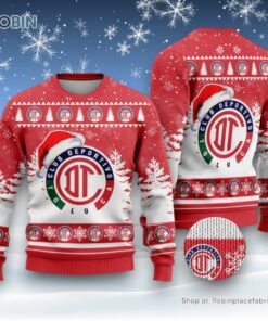LIGA MX Deportivo Toluca Special Christmas Ugly Sweater and Sweatshirt Design