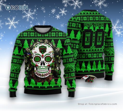 LIGA MX FC Juarez Special Sugar Skull Christmas Ugly Sweater and Sweatshirt