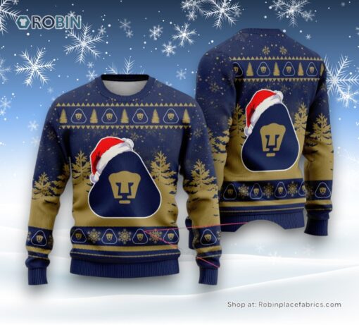 LIGA MX Pumas UNAM Special Christmas Ugly Sweater and Sweatshirt Design