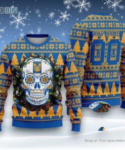 LIGA MX Tigres UANL Special Sugar Skull Christmas Ugly Sweater and Sweatshirt