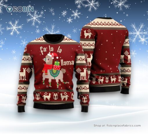 Llama Lalala Chritmas Pattern Ugly Christmas Sweater For Men And Women, Farm Ugly Sweater