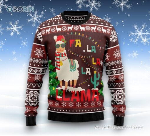Llama Santa Falalala Ugly Christmas Sweater For Men And Women, Farm Ugly Sweater