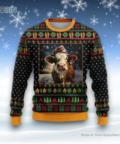 Lovely Hereford Cow Ugly Christmas Sweaters For Men Women, Christmas Gift, Farmers Sweater