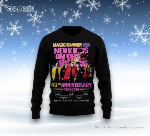 Magic Summer 2024 New Kids On The Block 40th Anniverasry Thank You For The Memories Ugly Sweater and Sweatshirt