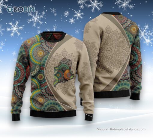 Maine Mandala Ugly Christmas Sweatshirt, Sweater