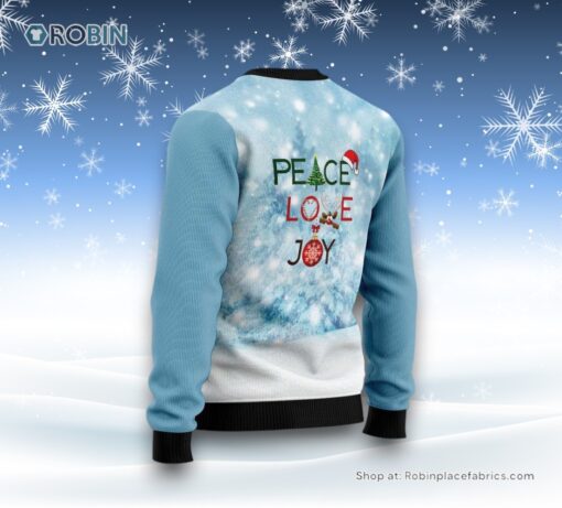 Maltese Peace Love Joy Ugly Sweater Ugly Christmas Sweatshirt, Sweater
