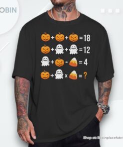 Math Teacher Halloween Equation Pumpkin Ghost Candy Corn Shirt