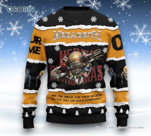 Megadeth Merry Chirstmas Ask The Sheep For Their Beliefs Do You Kill On God’s Command Sweater and Sweatshirt