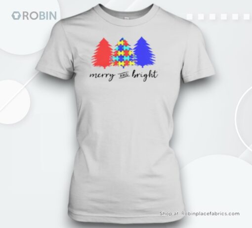Merry And Bright Colorful Puzzle Teacher Unisex Shirt