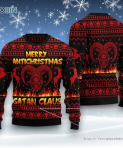 Merry Antichristmas Satan Claus Ugly Christmas Sweater