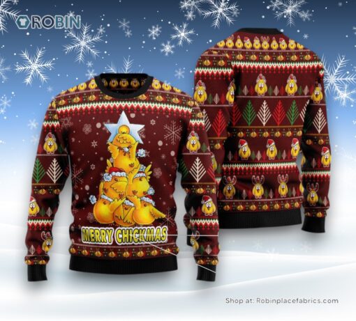 Merry Chickmas Funny Ugly Christmas Sweater