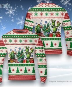 Merry Christmas Cactus Ugly Christmas Sweater For Men And Women, Christmas Gift Merry Christmas Cactus Ugly Christmas Sweater For Men And Women, Christmas Gift