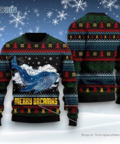 Merry Christmas Orcas Killer Whale Ugly Christmas Sweater and Sweatshirt