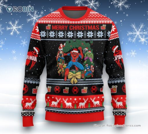 Merry Christmas Spider Man Ugly Sweater and Sweatshirt
