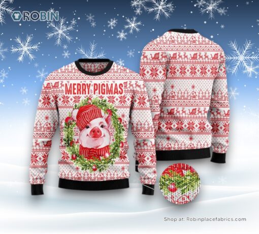 Merry Pig Ugly Christmas Sweater For Men And Women, Farm Ugly Sweater