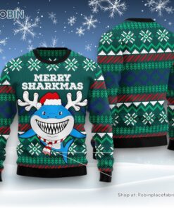 Merry Sharkmas Ugly Christmas Sweatshirt, Sweater