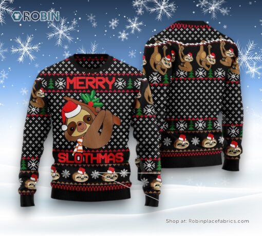Merry Slothmas Ugly Christmas Sweatshirt, Sweater