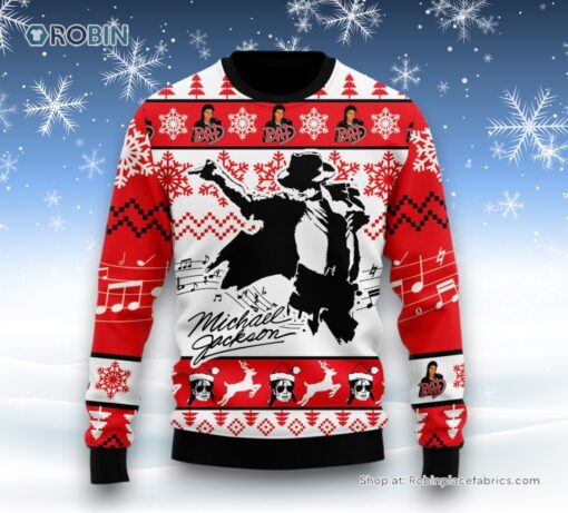 Michael Jackson   Bad Ugly Christmas Sweater and Sweatshirt