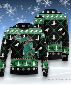 Michigan Usa Symbols Pattern Ugly Christmas Sweater