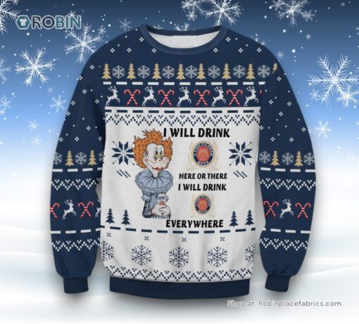 Miller Lite Clown Ugly Sweater and Sweatshirt