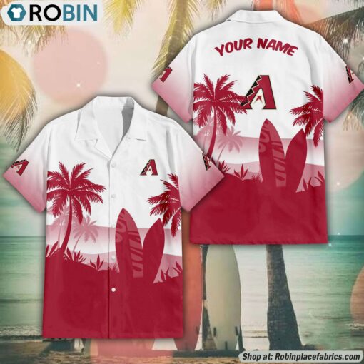 MLB Arizona Diamondbacks Summer Coconut Tree Pattern Aloha Shirt