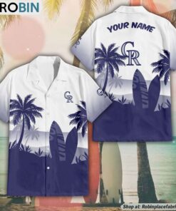 MLB Colorado Rockies Summer Coconut Tree Pattern Aloha Shirt MLB Colorado Rockies Summer Coconut Tree Pattern Aloha Shirt