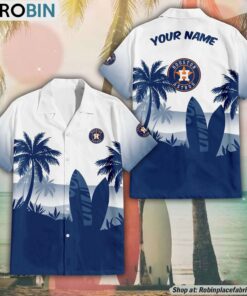 MLB Houston Astros Summer Coconut Tree Pattern Hawaiian Shirt MLB Houston Astros Summer Coconut Tree Pattern Hawaiian Shirt