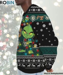MLB Oakland Athletics Baby Groot And Grinch Best Friends Ugly Christmas Sweatshirt & Sweater MLB Oakland Athletics Baby Groot And Grinch Best Friends Ugly Christmas Sweatshirt & Sweater