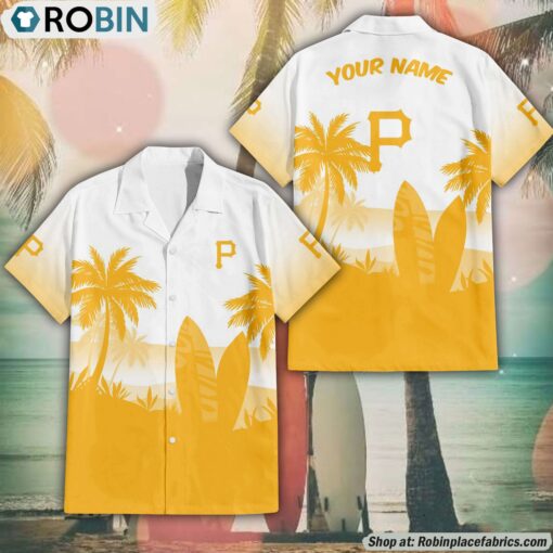 MLB Pittsburgh Pirates Summer Coconut Tree Pattern Aloha Shirt