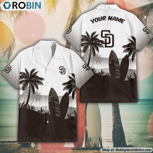 MLB San Diego Padres Summer Coconut Tree Pattern Aloha Shirt