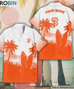 MLB San Francisco Giants Summer Coconut Tree Pattern Aloha Shirt MLB San Francisco Giants Summer Coconut Tree Pattern Aloha Shirt