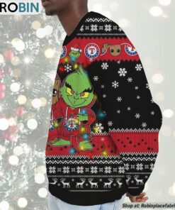 MLB Texas Rangers Baby Groot And Grinch Best Friends Ugly Christmas Sweatshirt & Sweater