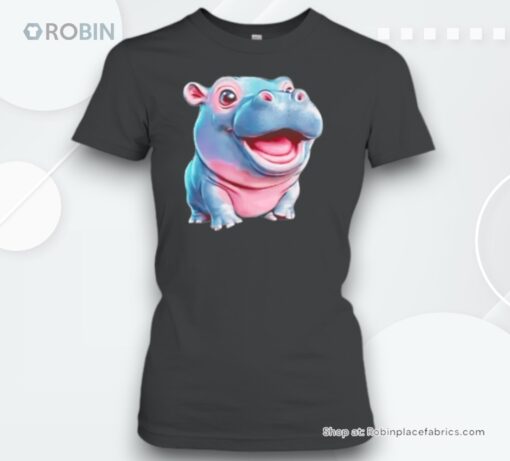 Moo Deng Bouncy Pig In Thai Picture The Cute Baby Hippo Khao Kheow Open Zoo Unisex Shirt