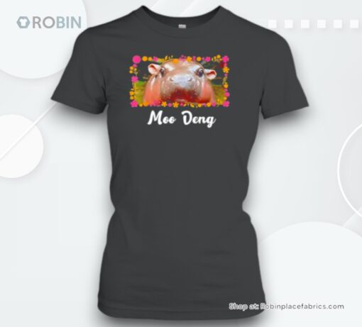Moo Deng Bouncy Pig In Thai The Cute Baby Hippo Unisex Shirt