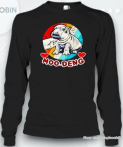 Moo Deng Bouncy Pig In Vintage Style The Cute Baby Hippo Unisex Shirt